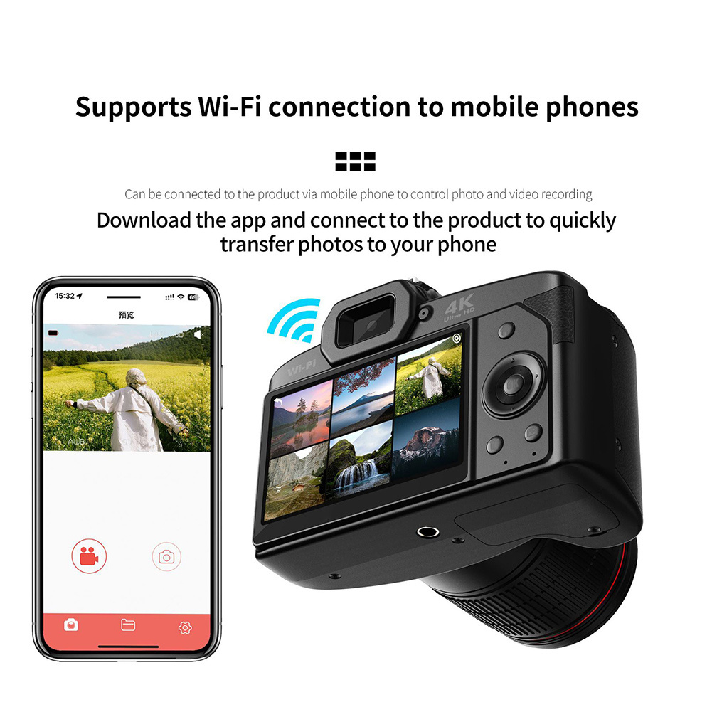 GC Digital Camera HD Camera Digital WIFI Night Vision Camera With 16X Digital Zoom Professional Camera 4K Video Vlogging Camera. 