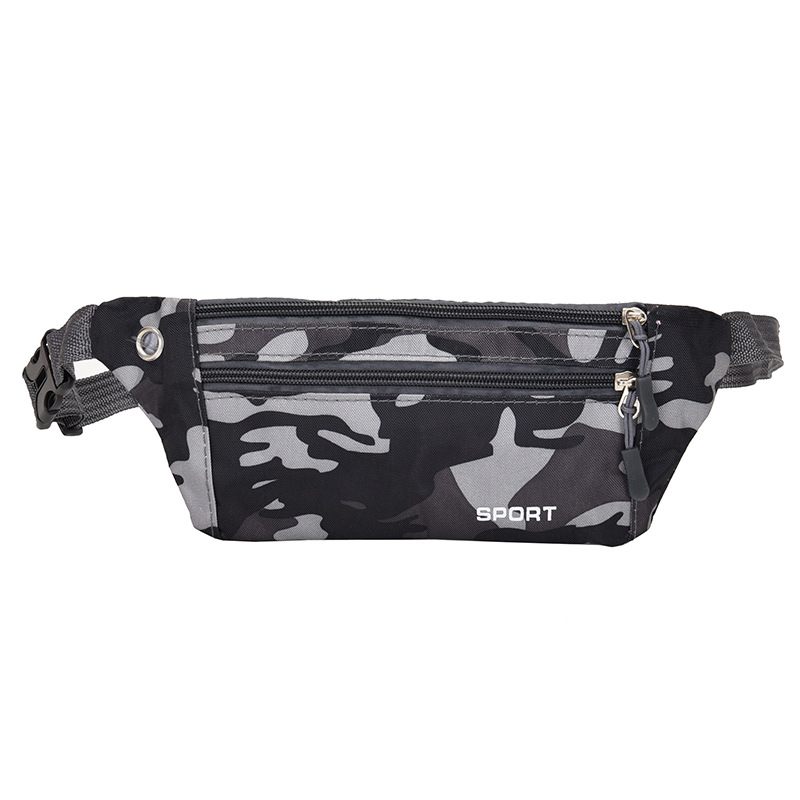 Hot Sale Waist Bag Women's Nylon Crossbody Sports Waist Bag Men's Earphone Hole Fitness Running Personal Mobile Phone Bag Wholesale