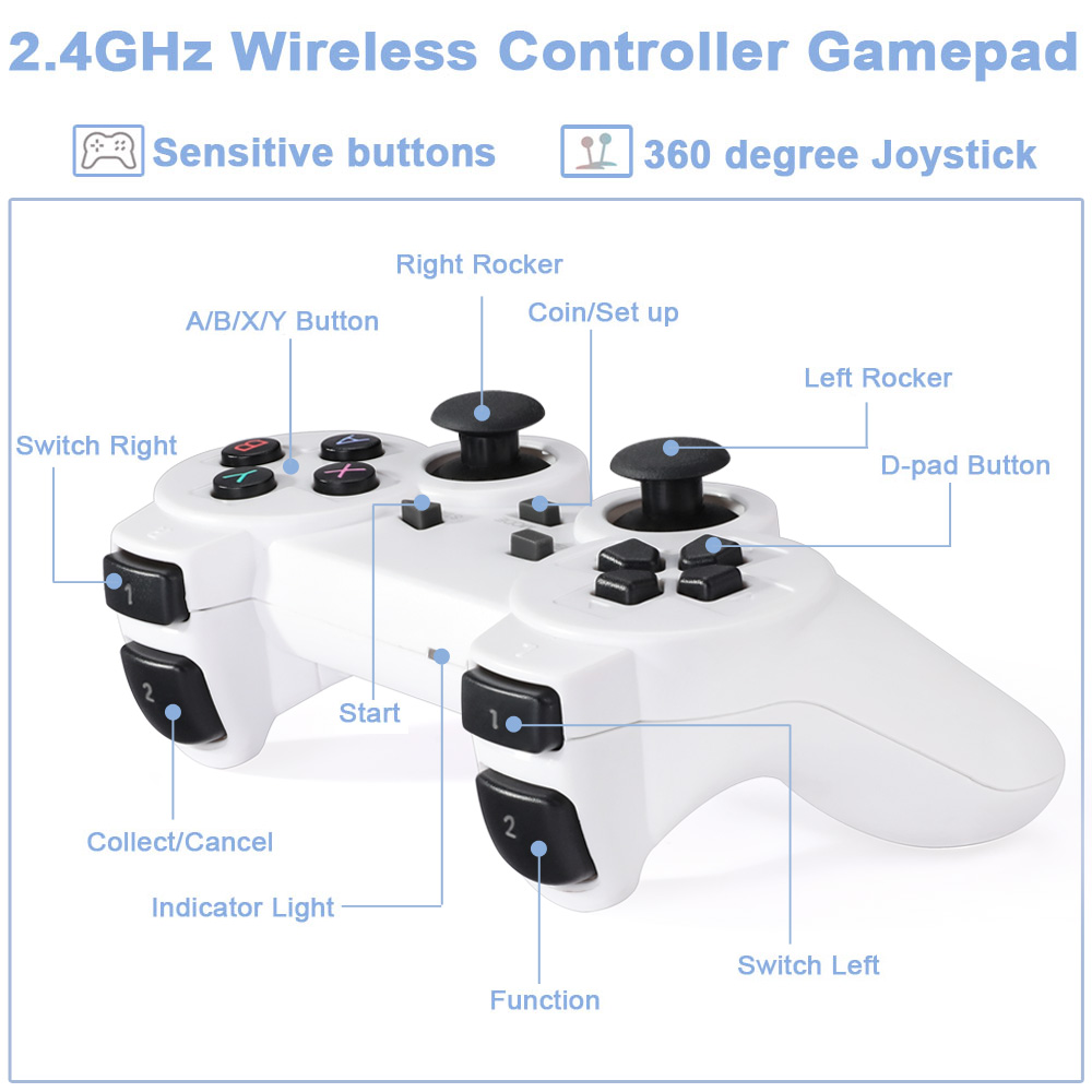 GWALSNTH 26800 Games in 1 3D Pandora Box Arcade Game Console, Mini Game Box 60S Bluetooth Wireless Controllers. 