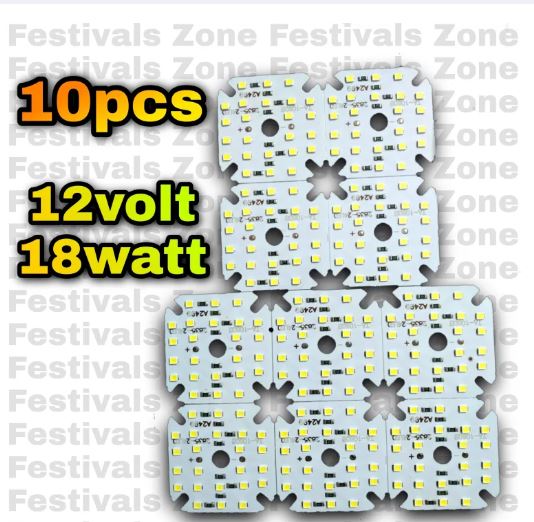10pcs DC 18w Solar DC 12V LED lamp plate No need driver Smart bulb lamp For DIY White LED Floodlight Spotlight PCB Round shape DC 12 V LED Bulb - solar panel 100w
