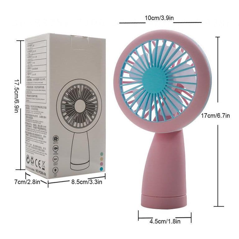 Mini USB Rechargeable Portable LED Lighting Fan. 