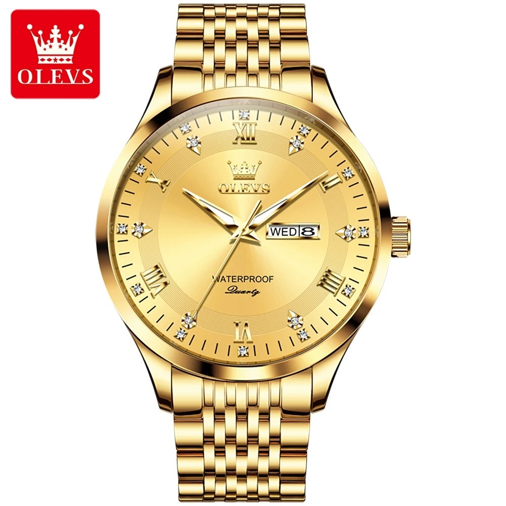 Olevs 2923 Stainless Steel Analog Wrist Watch For Men