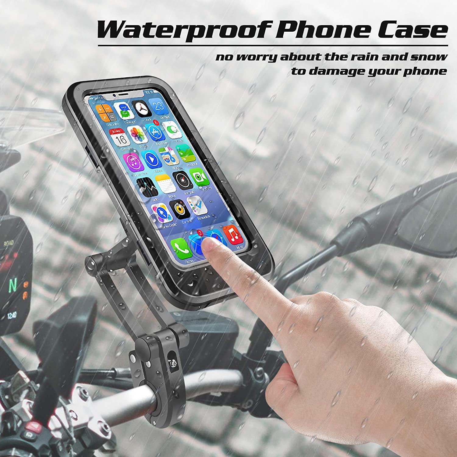 Waterproof Bike Phone Holder Case Universal Motorcycle Bicycle Phone ...