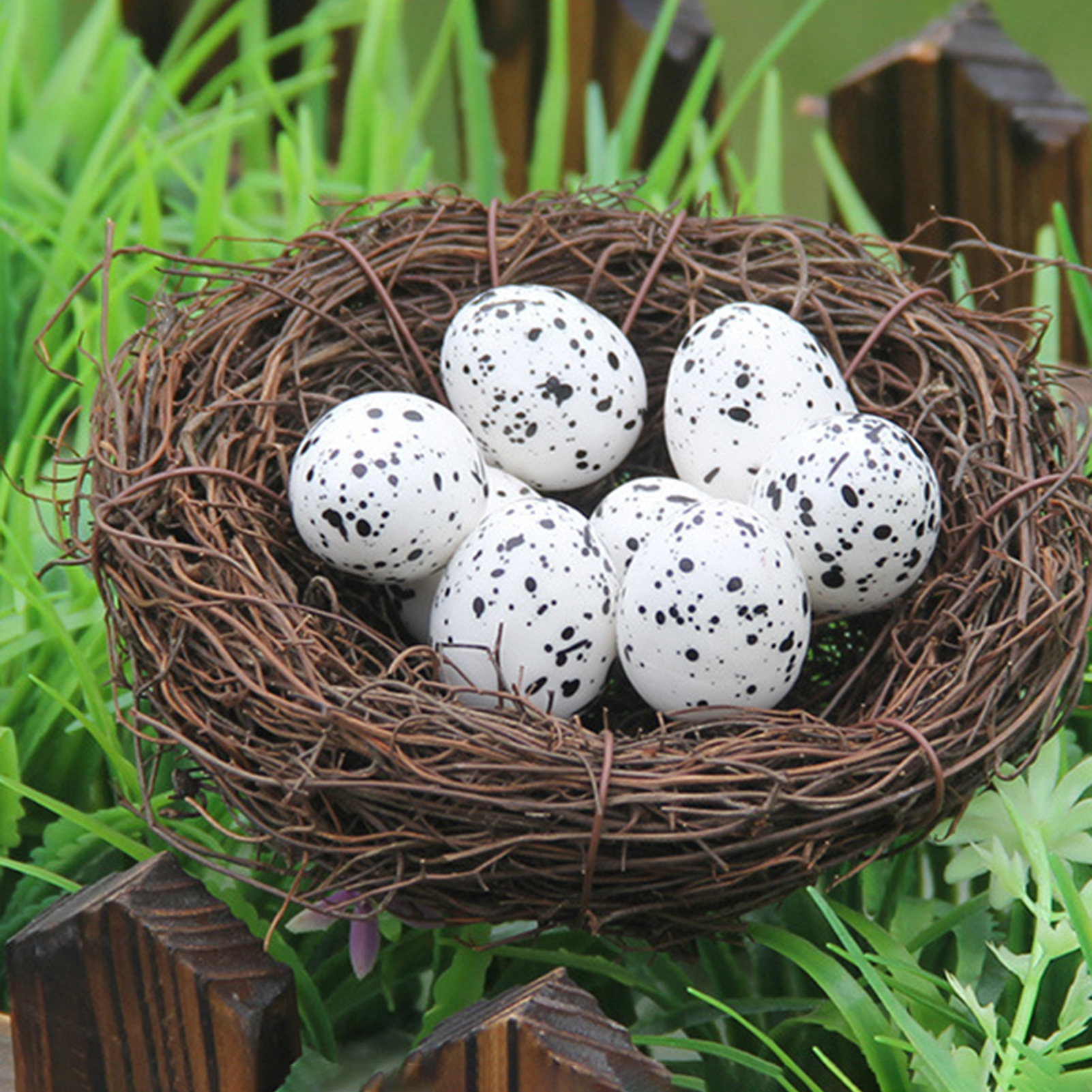 Rattan Bird Nest Anti-scratch Easter Party Bird Nest Decor. 