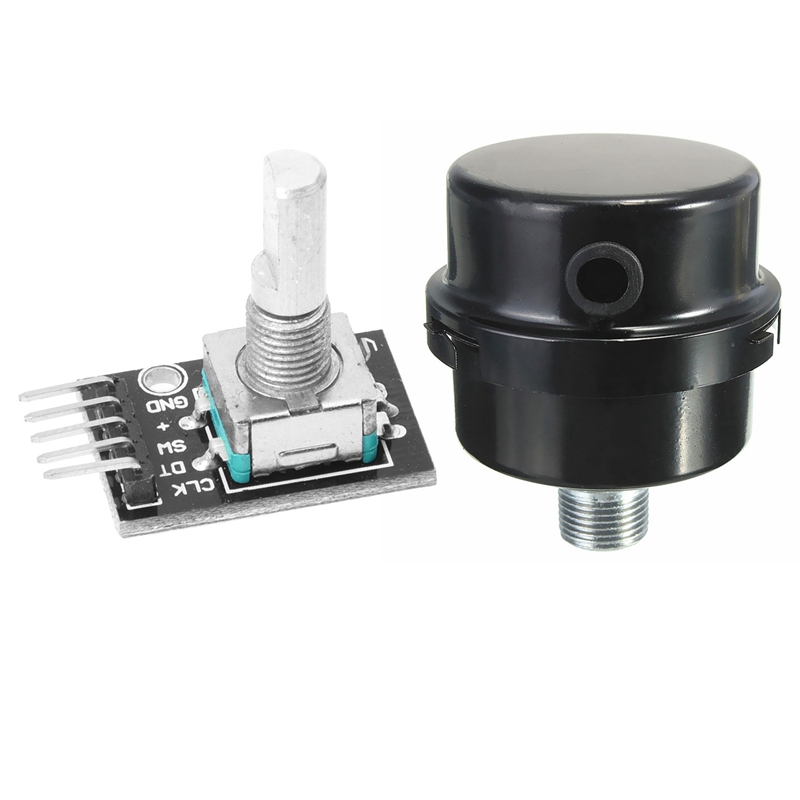 5 Pcs KY-040 Rotary Encoder Module Brick Sensor Development for Arduino TE173 & 1 Pcs 3/8BSP 16Mm Thread Air Compressor Intake Filter Muffler Silencer Black Metal