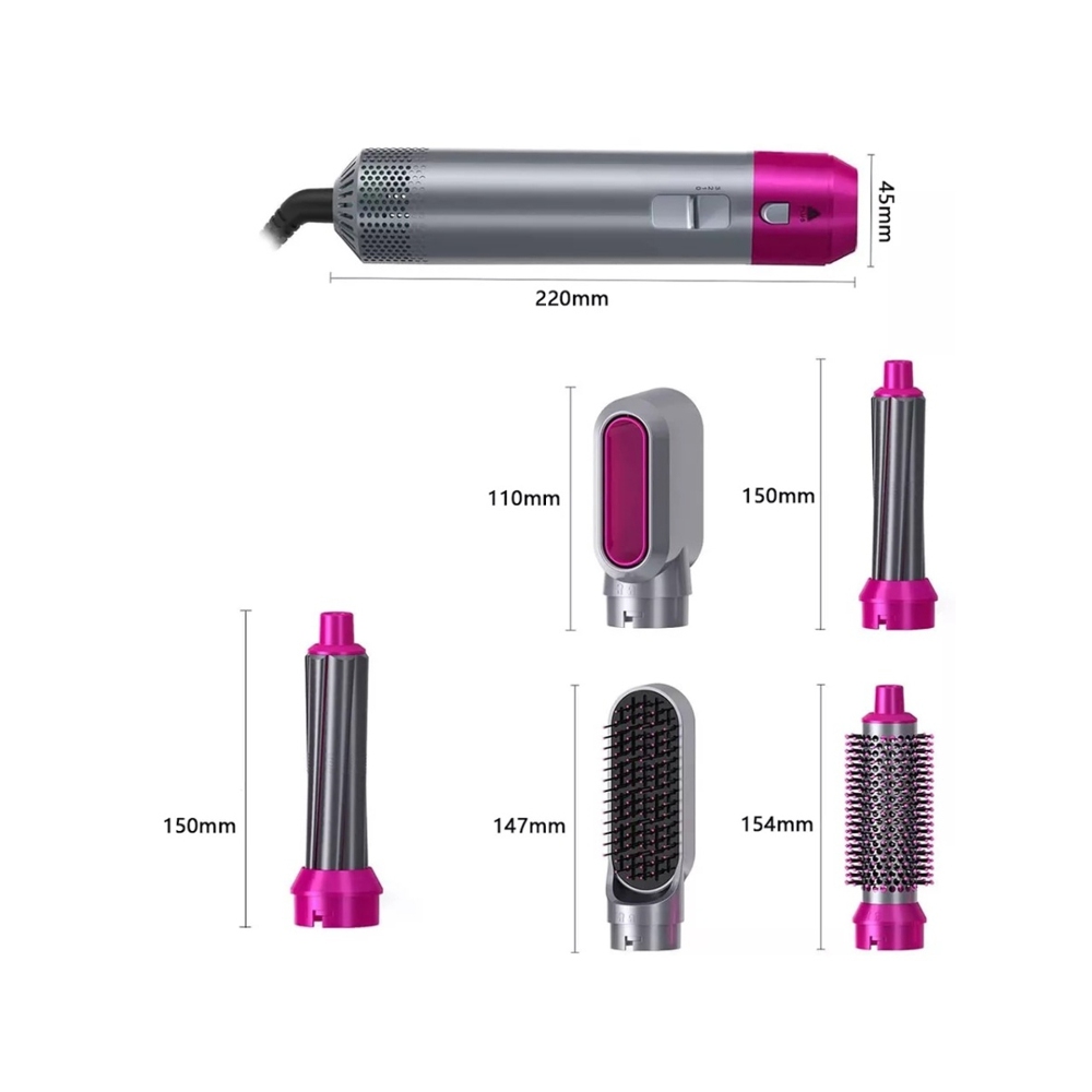 5 in 1 Multifunctional styling tool, The Detachable  Automatic Suction Hair Curler, 5 in 1 Multi-Head Hot Air Comb. 