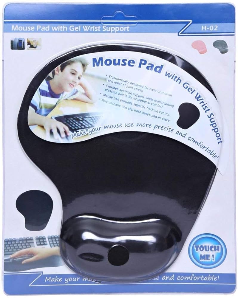 Gel Mouse Pad, Ergonomic Mouse Pad with Gel Wrist Rest Support, Gaming Mouse Pad-black