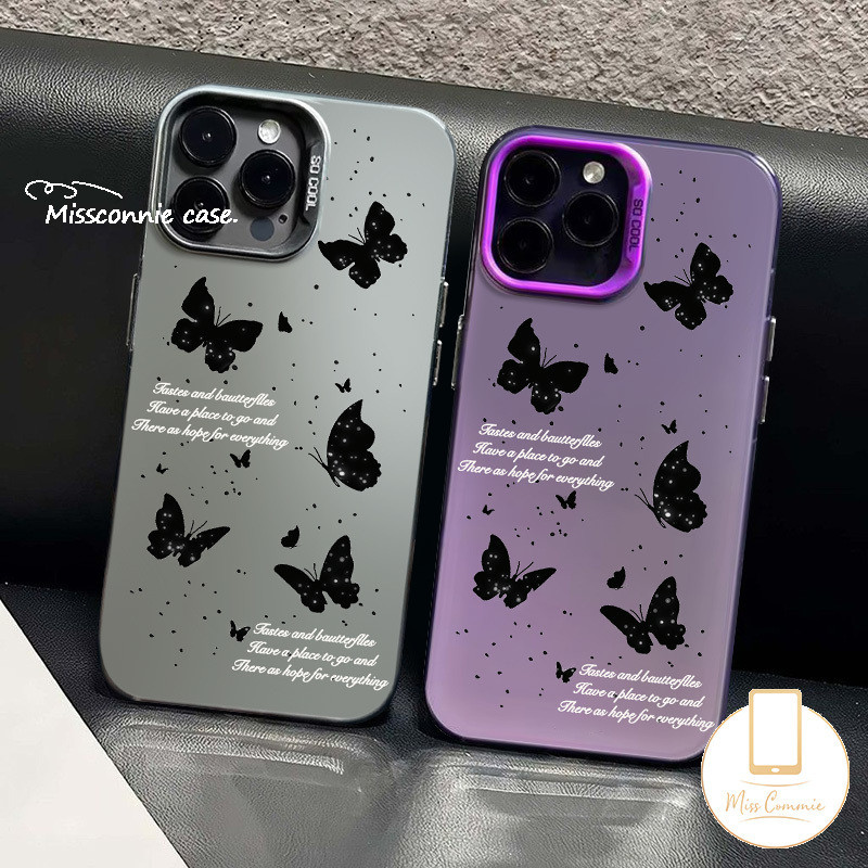 Vintage Butterfly Case For Redmi 10A 13C 12 10C 12C 9A 9T 10 9C A2 9 A1 Note 13 12 9 11 8 10 11s 10s Pro Max Poco X3 X6 M6 M3 C55 Mi 12 11 Lite Luxury Plating Doodle English Cover