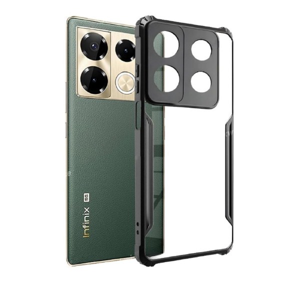 Soft Premium Infinix Note 40s Back Cover Camera Protection Shockproof Soft Matte Silicone Back Case for Infinix Note 40s (Black)