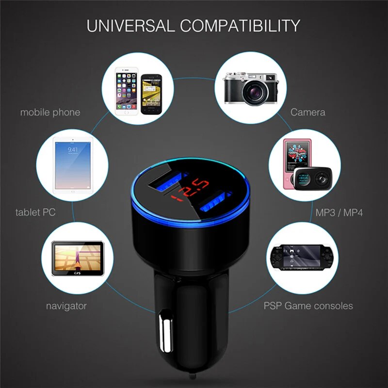 For Samsung Galaxy A12 A32 A52 A72 5G A21S A71 A51 A31 A41 Car USB Charger 3.1A Fast Charging Dual USB Charger Type-c USB Cable. 