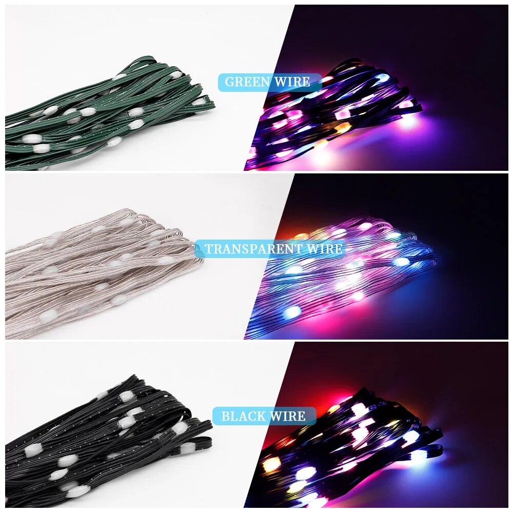 WS2812B RGBIC LED String 5M-20M Party Christmas Lights Dream Color WS2812 Addressable Individually String Outdoor Waterproof 5V. 