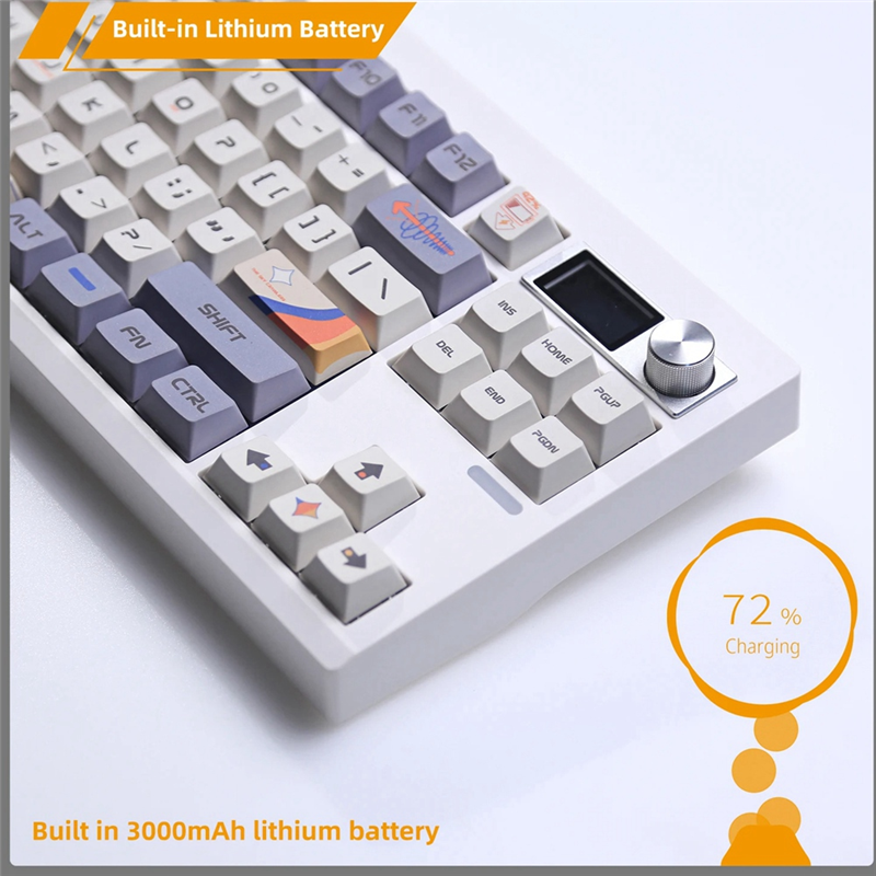 GMK87 Mechanical Keyboard KIT with Display Screen RGB Backlit Gasket Structure Gaming Hot Swap Keyboard Black. 