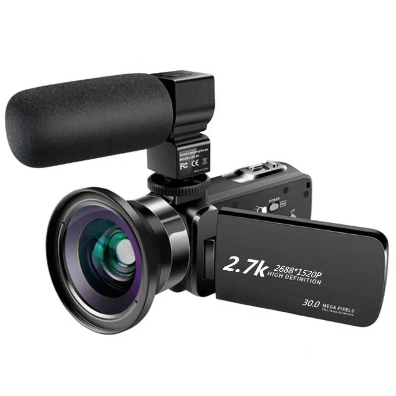 Profesyonel 2K kamera Youtube için 16X Zoom kızılötesi vyoutube Video kamera 2.7K 48MP taşınabilir dijital kaydedici canlı akışı. 