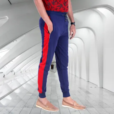 Navy blue and red on sale joggers