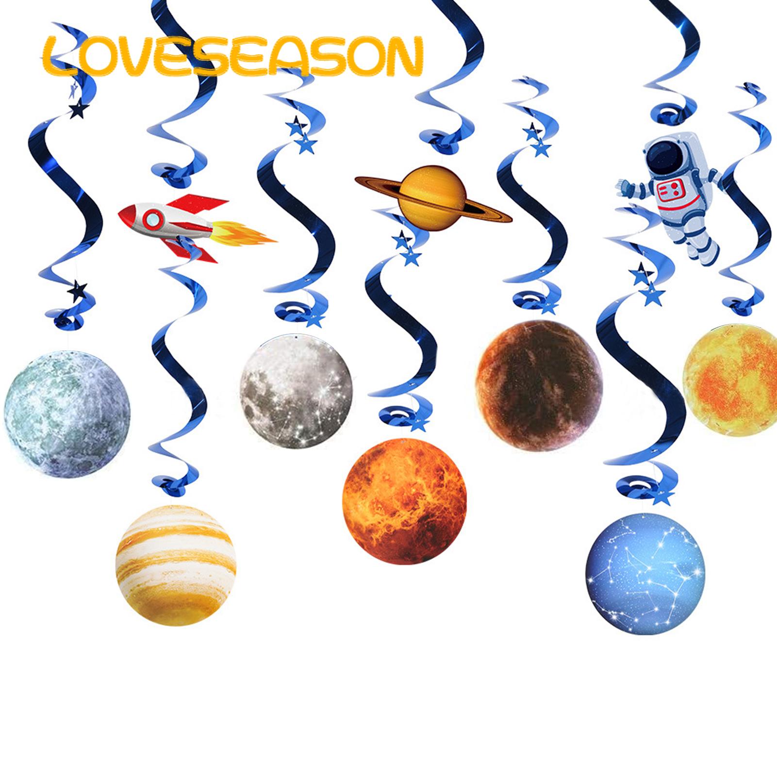 Rocket Themed Party Supplies 10 Pcs Solar System Hanging Ornaments Outer Space Party Planets Supplies Star Decor Space Themed Birthday Party Decorations
