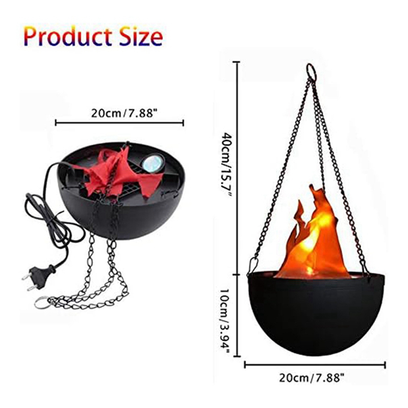 PDTYMWNG 2X 3D Fake-Fire Light,Hanging LED Flame Light,Artificial LED Silk Flame Stage Effect Light Realistic Campfire Lamp Prop. 
