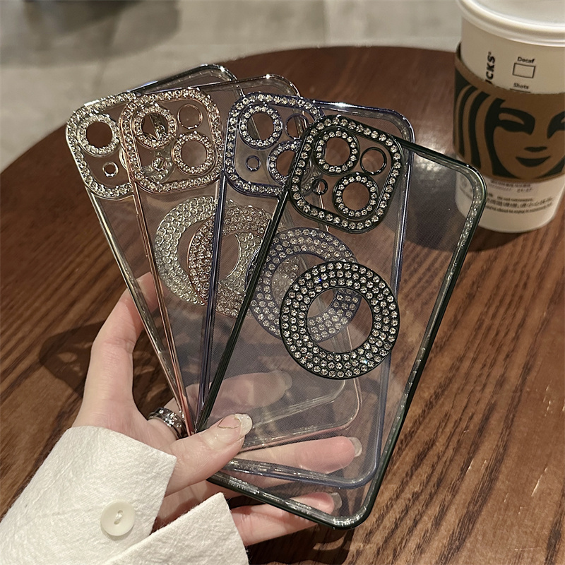 SUNAUDE For iPhone 11 Pro Max Mobile phone case with missing label and diamond inlay series sparkling and personalized high-end 2023 new and fresh new product phone protection case comfortable soft anti slip protection case. 