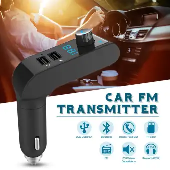 Car Kit Fm Transmitter Bluetooth Hands Free Aux Audio Mp3 Player
