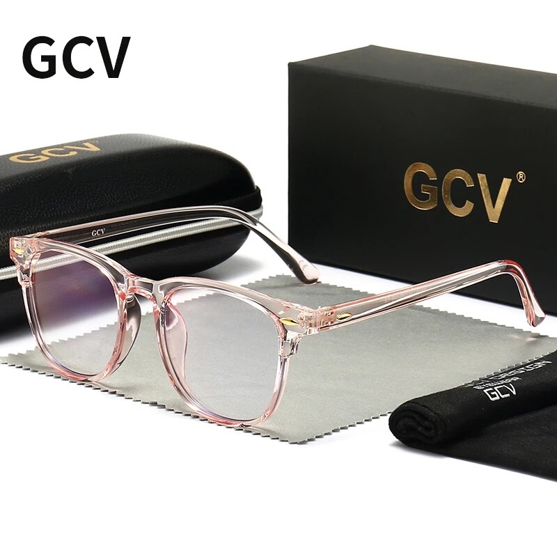 GCV Brand Rivets Square Frames Men Women The Blu-Ray Computer Goggles Ultralight Blue Light Johnny Depp Same Paragraph Glasses. 