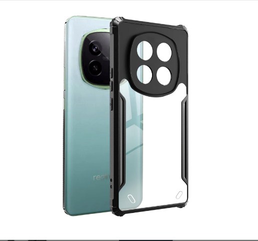 SPAZY CASE® 𝐑𝐞𝐚𝐥𝐦𝐞 𝐏𝟐 𝐏𝐫𝐨 𝟓𝐆 Back Cover | Transparent Crystal Clear Hard PC Back Case with TPU Bumper, Drop Protection Case Cover for Realme P2 Pro 5G RealmeP2Pro5g. 