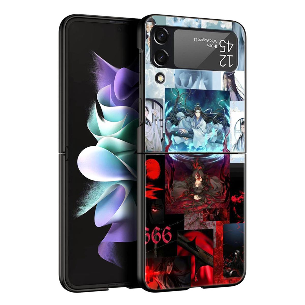 MDZS Anime Mo Dao Zu Shi Phone Case for Samsung Galaxy Z Flip 3 4 5G Black Folding Mobile Shell Hard Fundas Coque Protect Cover