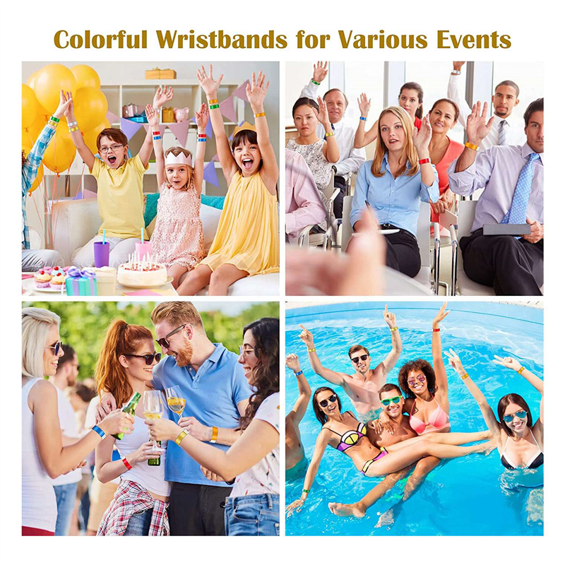600 PCS Neon Colored for Events, Synthetic Paper Waterproof Activity Identification. 