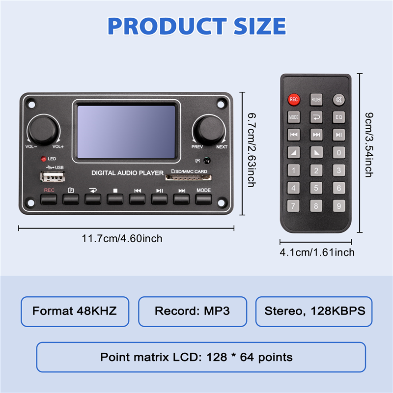TDM157 MP3 Player Decoder Board Digital Audio Player USB SD BT Module. 
