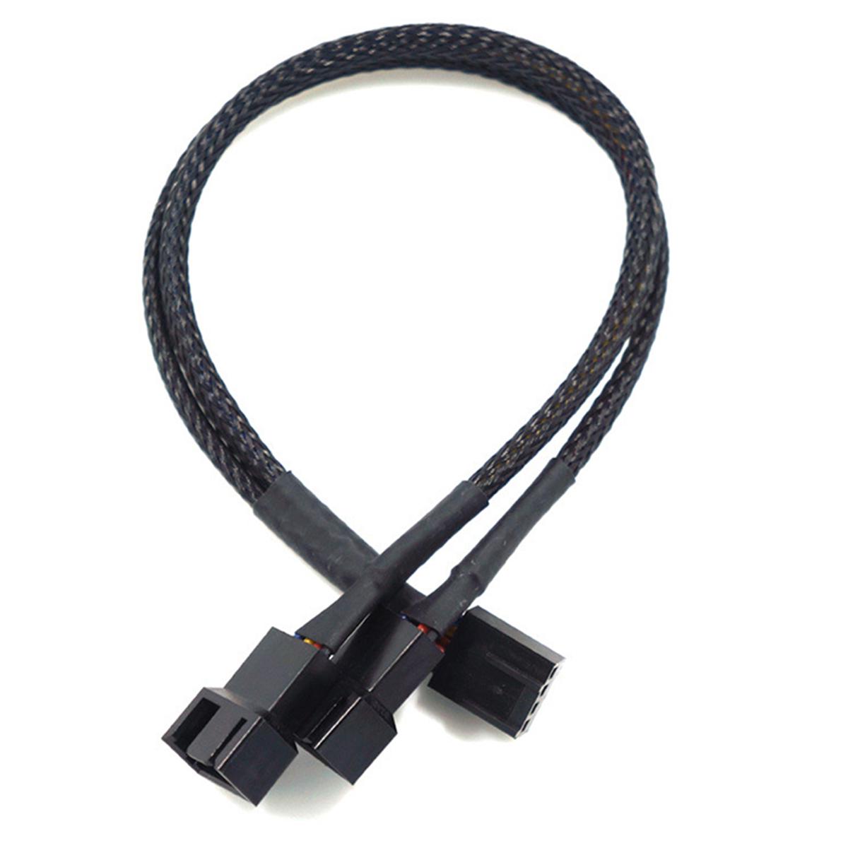 【3C VictoryEagle】Way PWM 4Pin/3Pin Computer Fan Sleeved Splitter Cable 27cm