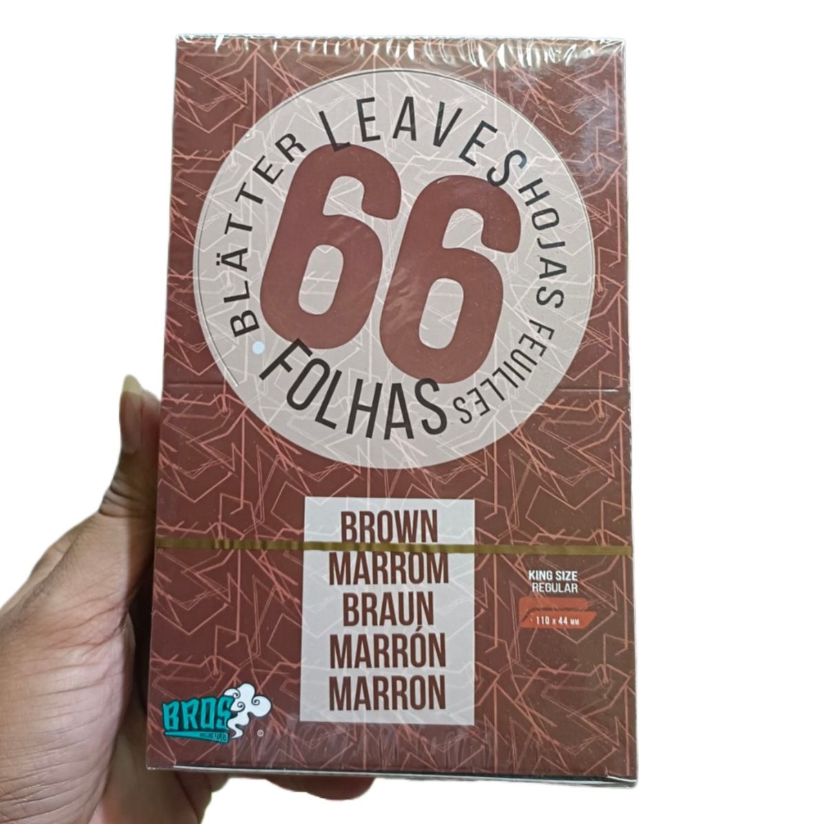 Bros Brown king size regular rolling Papers-66  Main Box (50 boxes). 