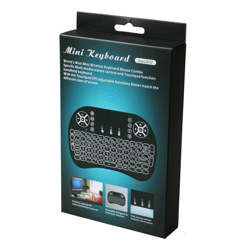 3 Colour Backlit Wireless Mini Keyboard With Touchpad Mouse- Gaming - Rechargeable - Wireless Mouse Keyboard COMBO For Android TV Box /  PC / Laptop. 