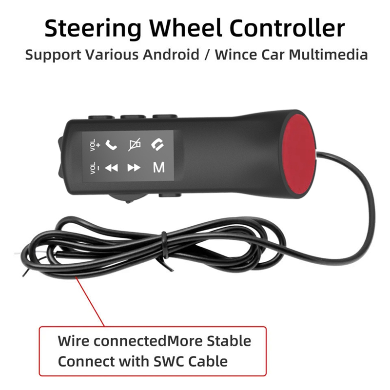 Car Steering Wheel Multi-Function Control Button Handle Key Universal Android Radio DVD 2 Din Android Wired Control Replacement Parts. 