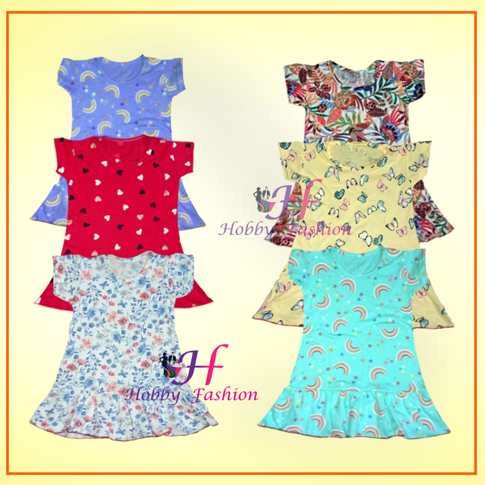 6 Pieces Multicolor Girls Frock By Any color