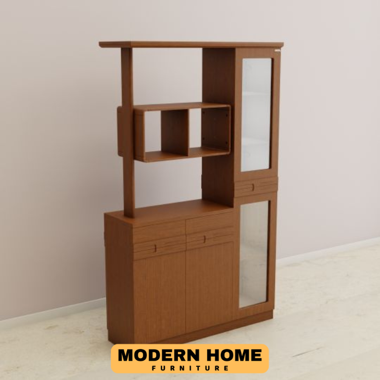 Modern Open Shelves Storage with Double Cabinet Drawers | Premium Design & Quality by Modern Home Furniture - Minimalistic Sophistication. 