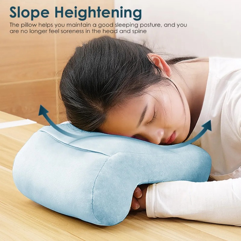 Slow Rebound Pressure Pillow Nap Sleeping Pillow Cushion Memory Foam Arched Arm Pillow, Prevent Hand Numb Anti Pressure. 