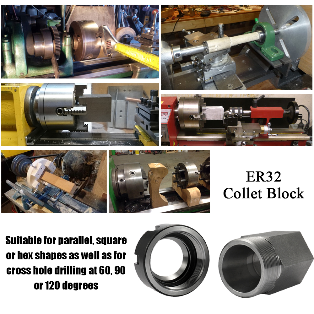 Hard Steel Hex CNC Engraving Cutting Machine Lathe Tool Holder ER-32 Collet Block. 
