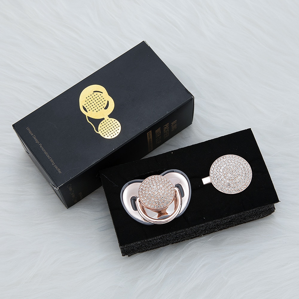 MIYOCAR SGS safe bling pacifier and pacifier clip BPA free dummy Luxury unique design pacifier AC-N. 