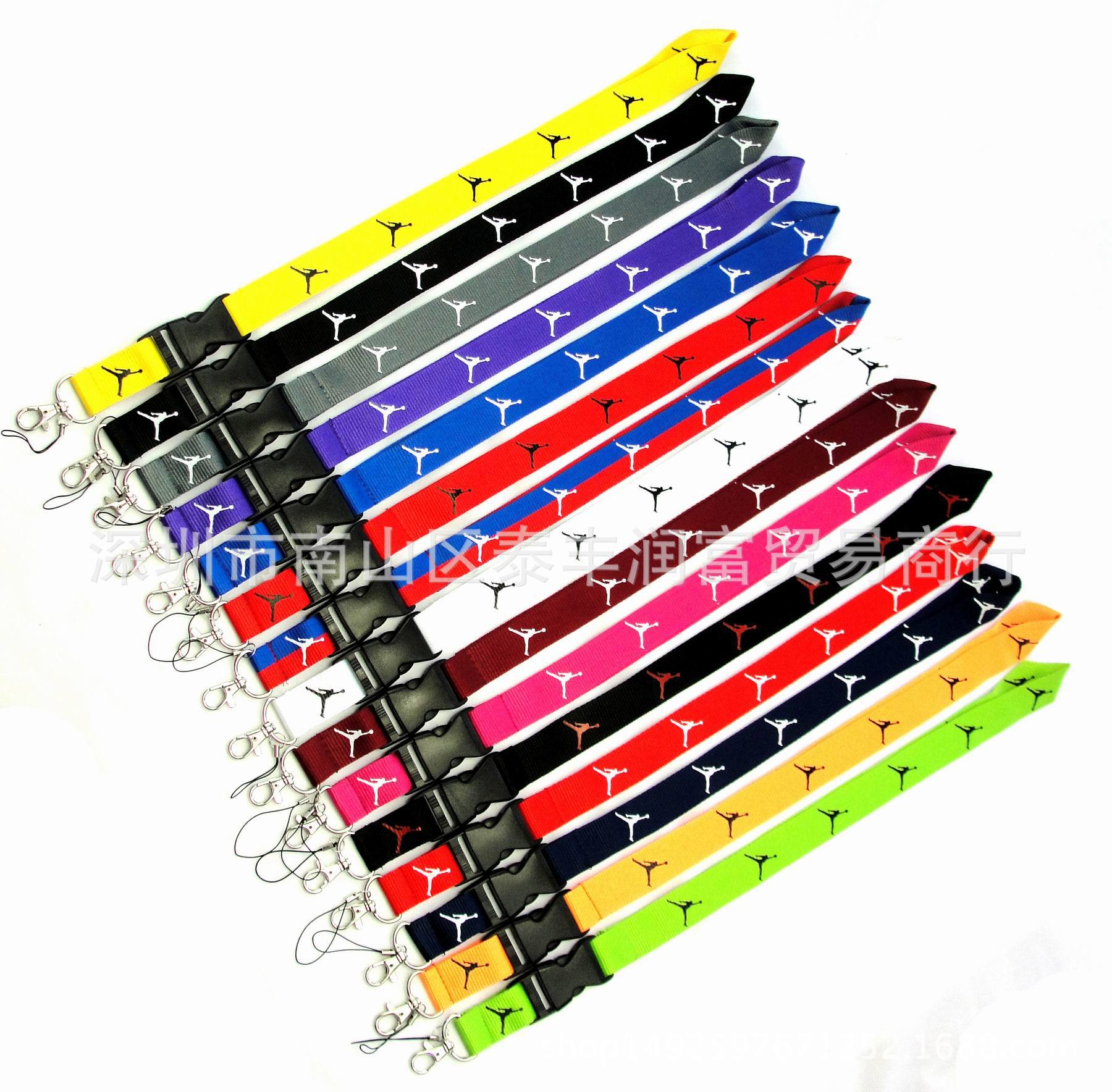 Spot sports LOGO Jordan gift badge key mobile phone work card lanyard export quality 15 colors optional. 