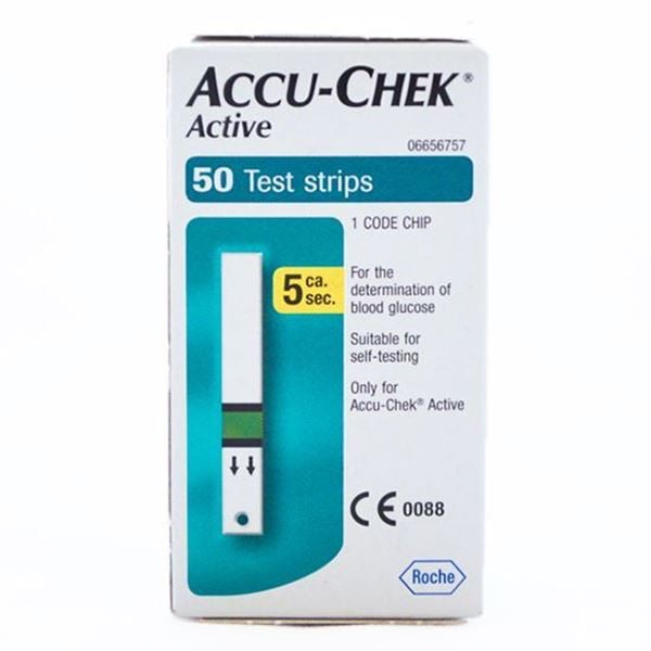 Accu Chek Active 50 Pieces Blood Glucose Test Strips. 