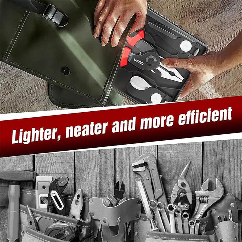 5-In-1 Replaceable Pliers Tool, Multifunctional Tool - with Wire Strippers, Crimping Pliers, Shears, Birthday Gift. 