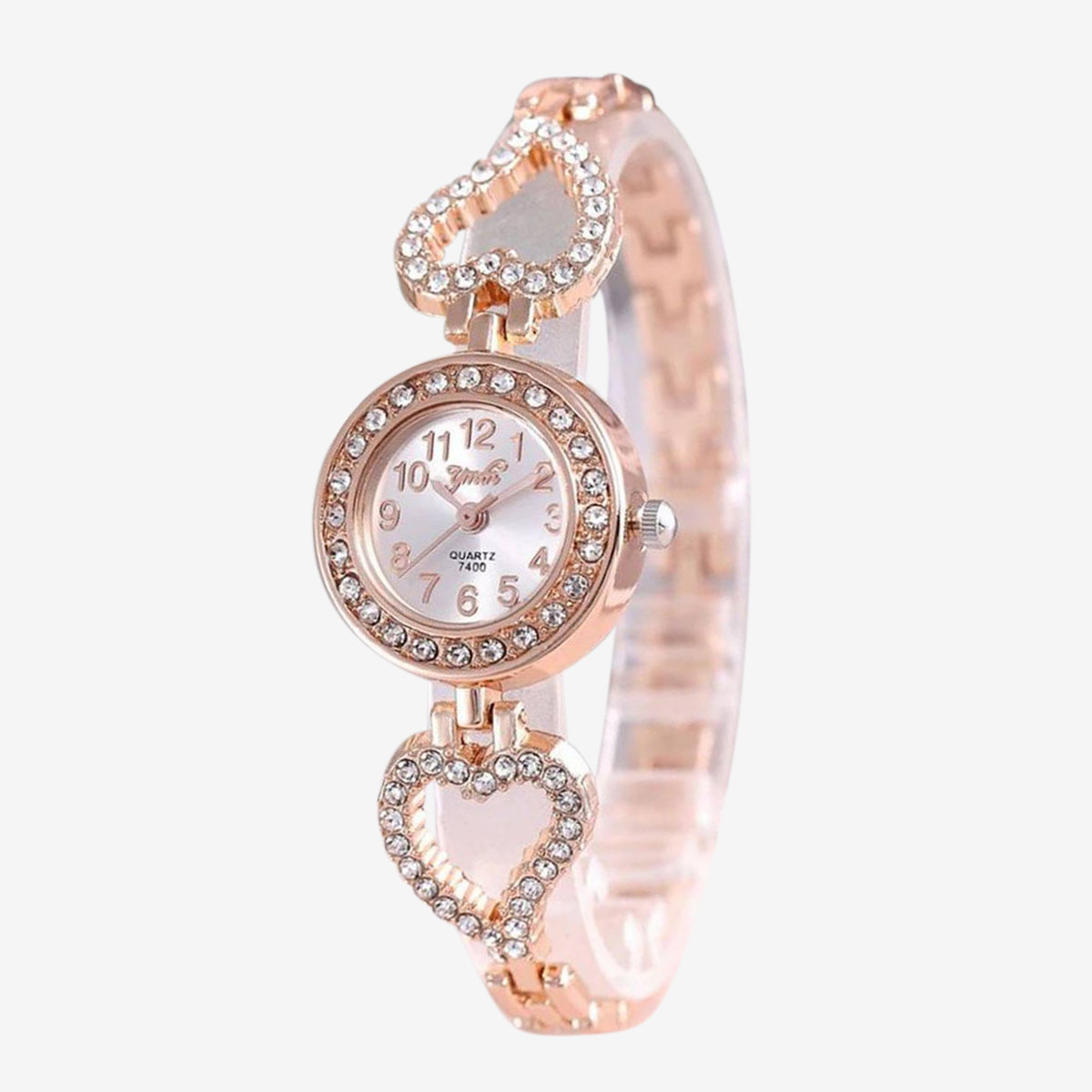 Gift Item Love Shaped Watch Analog Watch Rhinestone For Girls. 