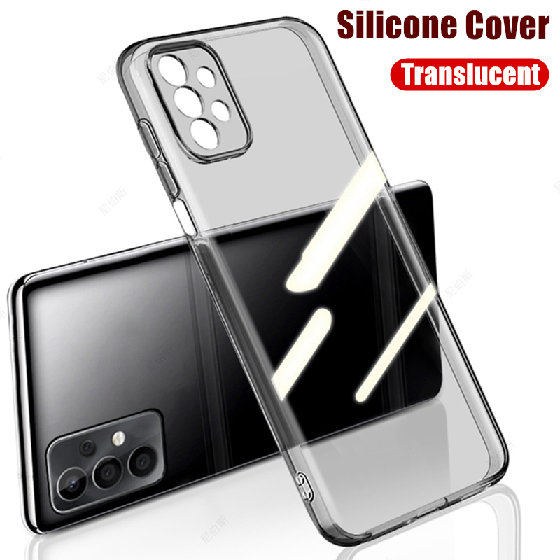 lthmy for Samsung Galaxy A33 5G case soft semi-transparent black silicone flexible shockproof cover skin yellowing-resistant crystal clear jelly casing