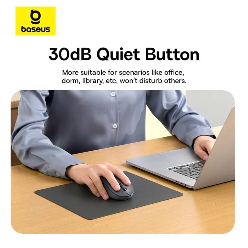 Baseus F02 Ergonomic Wireless Mouse (without Battery) Wireless Mouse Gen 2  Bluetooth 2.4G 4000 DPI Gaming Mouse. 