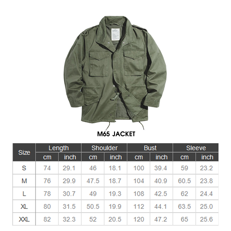 Maden M65 Jackets For Men Green Oversize Denim Jacket Vintage Casual Windbreaker Solid Coat Clothes Retro Loose Overcoat. 