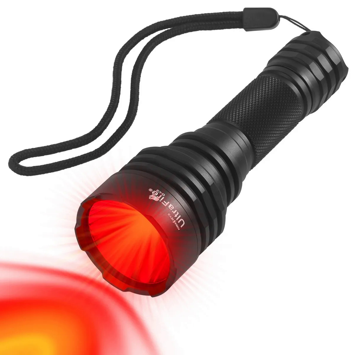 Ultrafire C8 led outdoor strong red light flashlight using 18650 handheld manual torch for tactical hunting waterproof lantern. 
