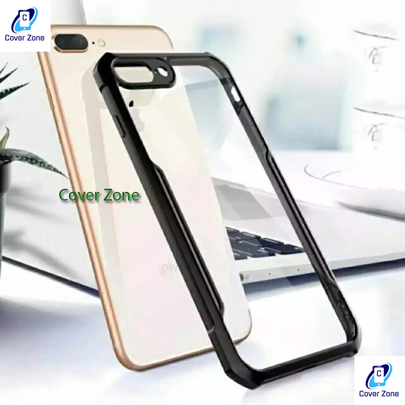 For Apple iPhone 7 Plus / iPhone 8 PLUS Shockproof TPU Bumper Clear Acrylic Mobile Phone Case For iPhone 7+ Back Cover. 
