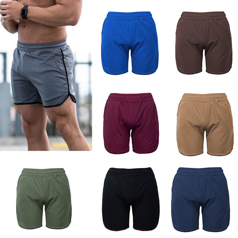 Men Fitness Shorts Quick Drying Gym Beach Shorts Summer Lounging Sport  Workout Running Short Pants with Pockets