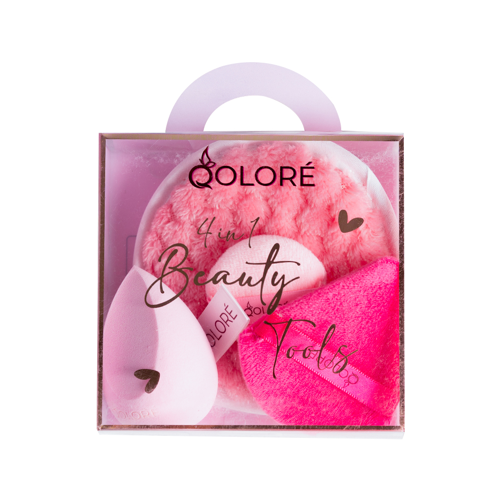 Qolore 4-in-1 Beauty Tools Set - Pink