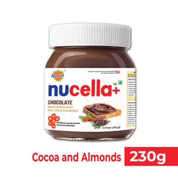 Nucella+ Chocolate Spread Cocoa & Almonds 230gm