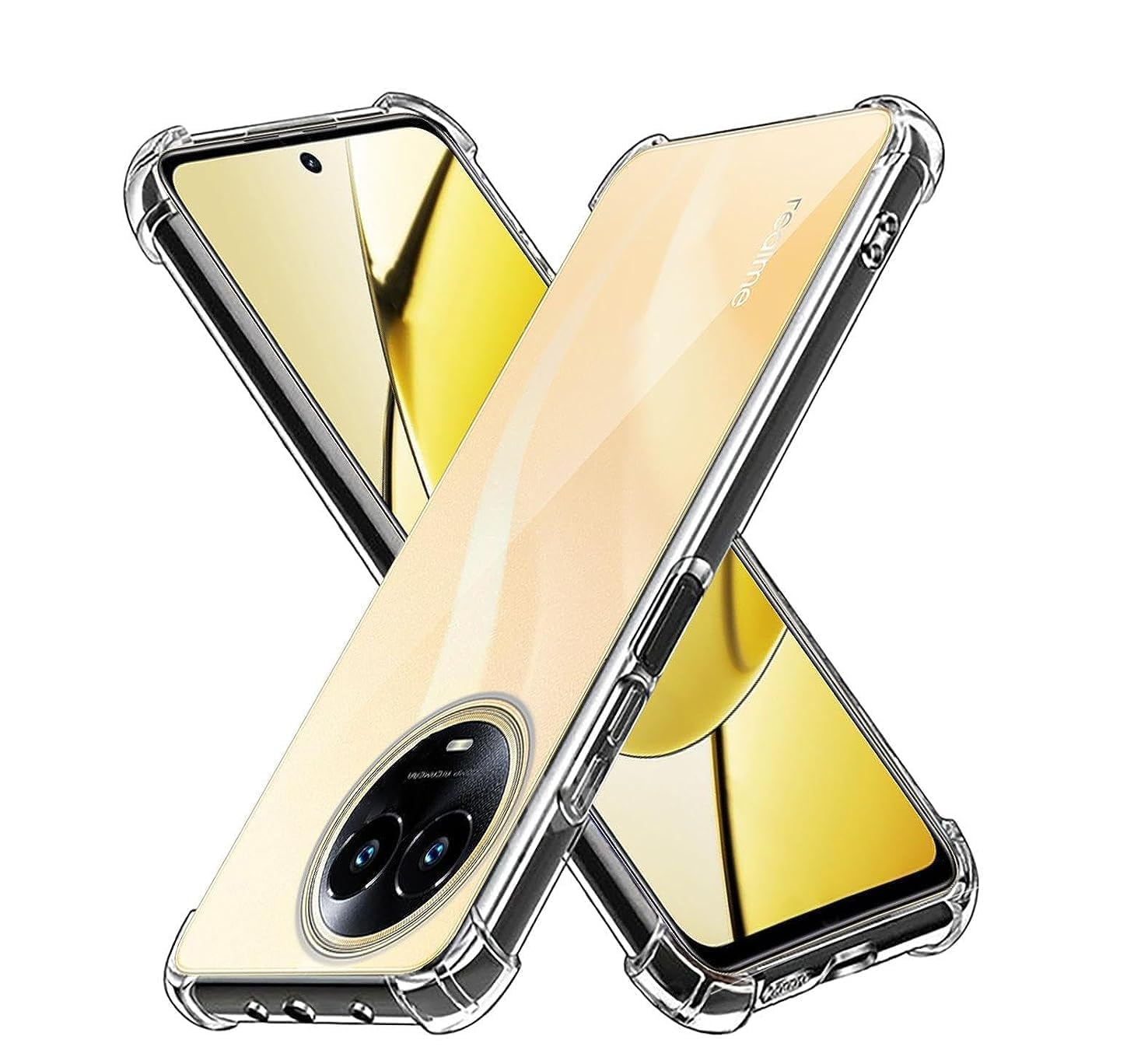 Realme 11x (5G) Flexible Clear Transparent Soft TPU Back Case Cover With Bumper