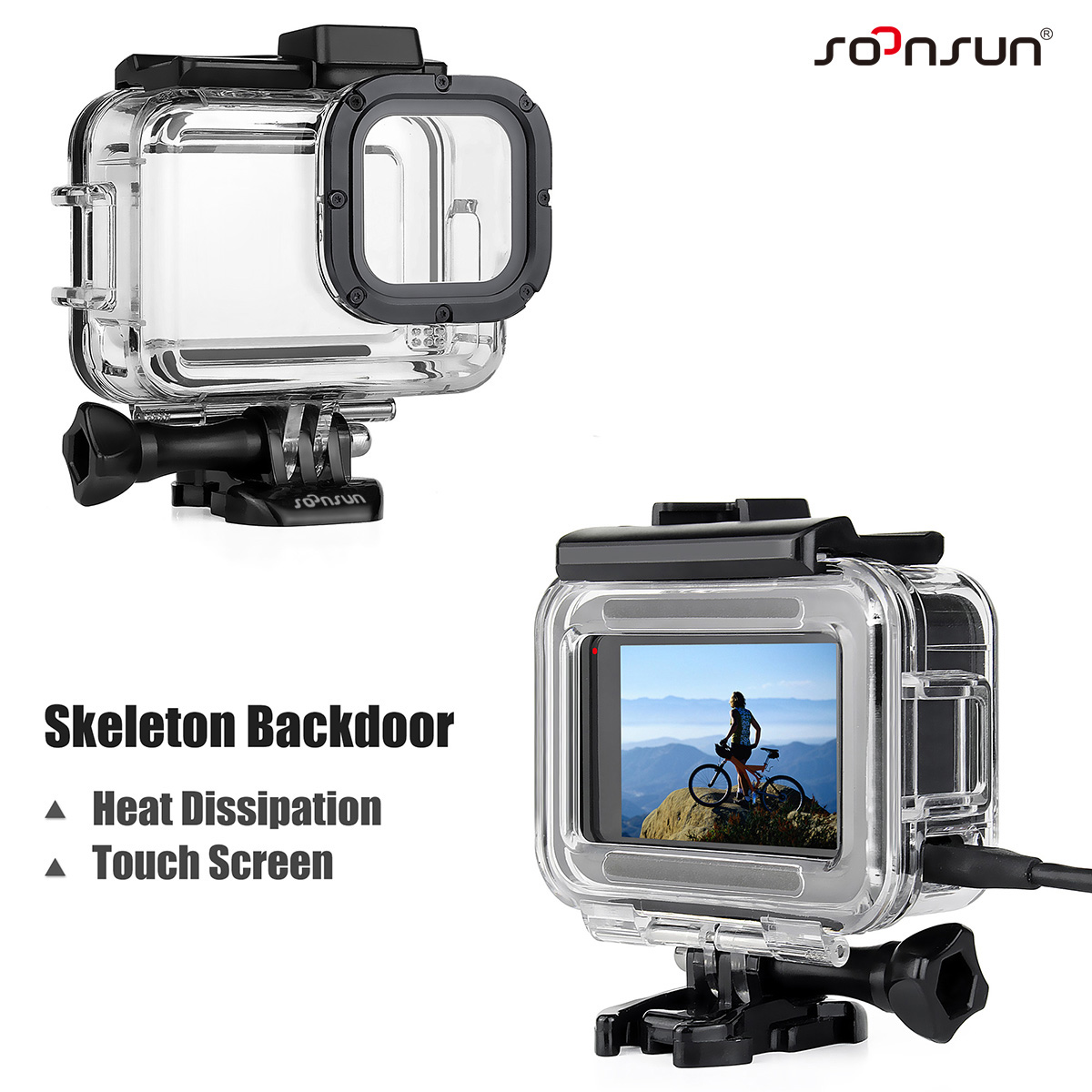 GoPro Hero 13 için SOONSUN yan açık koruyucu kılıf 12 11 10 9 siyah tel bağlanabilir iskelet kabuk konut git Pro 13 çerçeve. 
